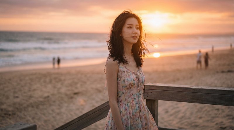 高清视频旅行视频：海边日落浪漫旅拍